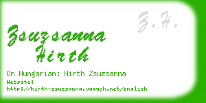 zsuzsanna hirth business card